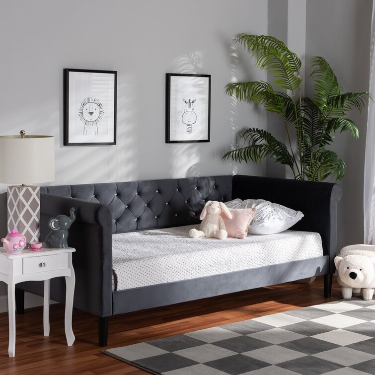 Grey upholstered deals daybed